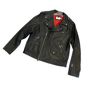 Topman 100% Leather Moto Biker Multi Zipper Jacket